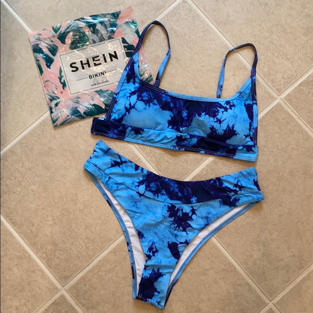 Tie Dye High Leg Bikini Set